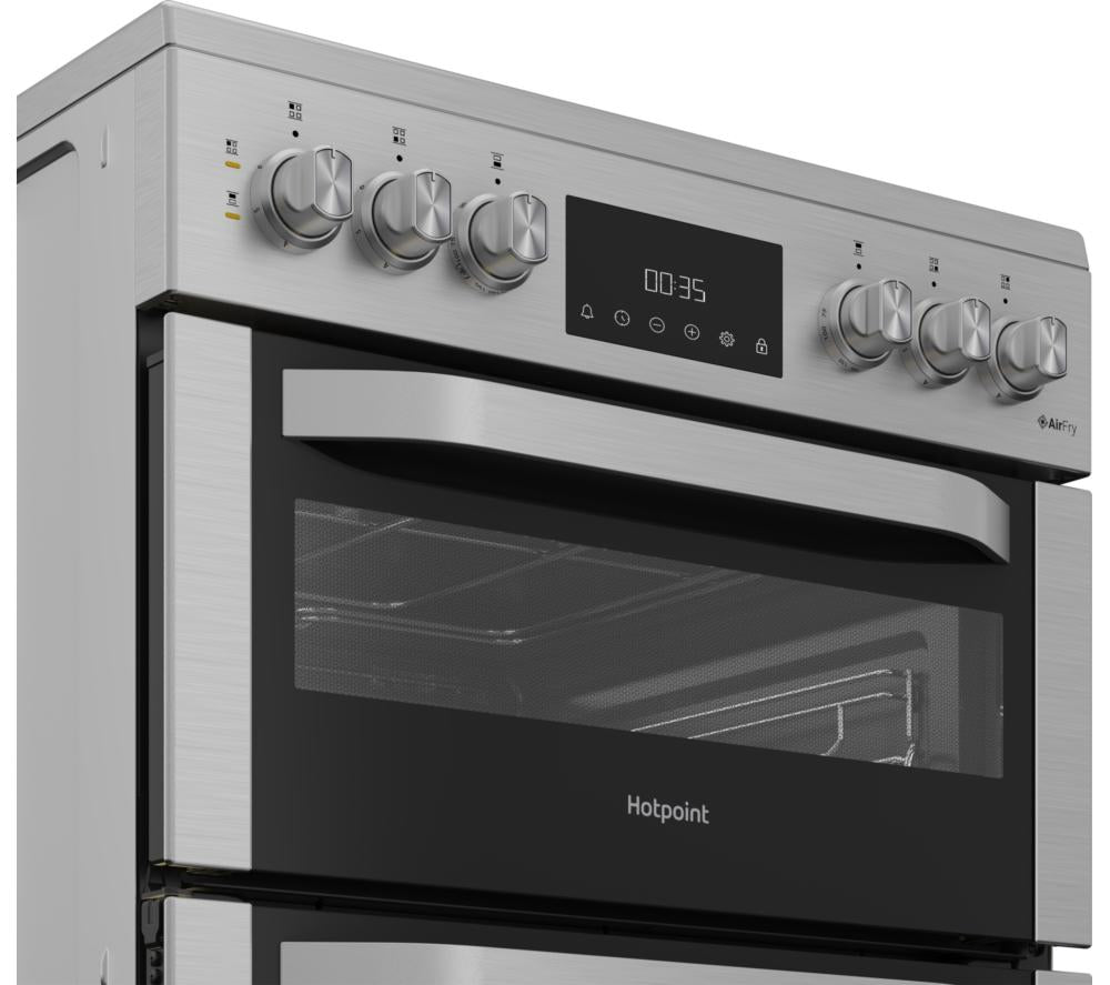 Cocina eléctrica de cerámica HOTPOINT Multiflow HDE6VDCX de 60 cm - Acero inoxidable