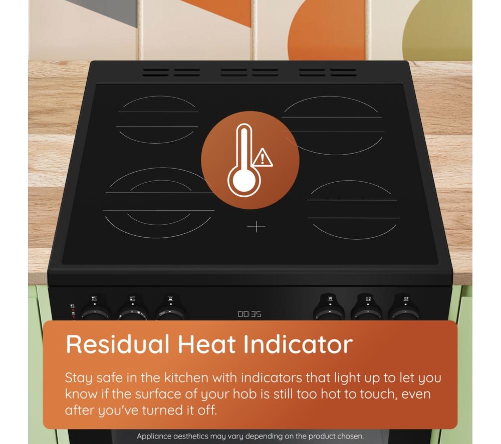 Cocina eléctrica de cerámica HOTPOINT Multiflow HDE6VDCX de 60 cm - Acero inoxidable