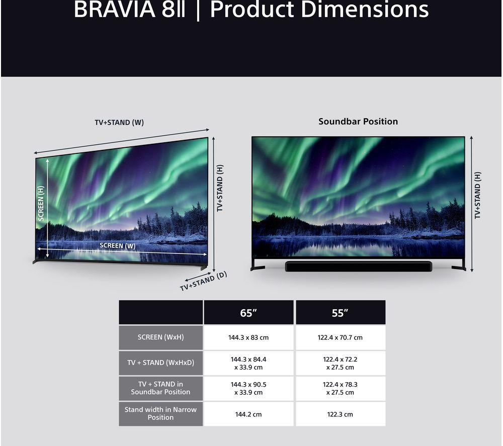 SONY BRAVIA 8 II Smart TV 4K HDR con IA QD-OLED de 55" - K55XR8M25BP
