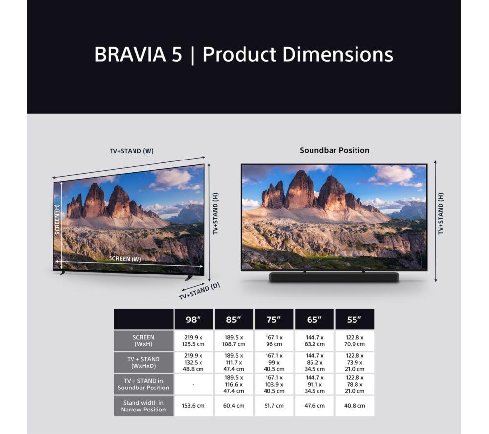 SONY BRAVIA 5 55" XR Mini LED 4K HDR Smart TV - K55XR55B