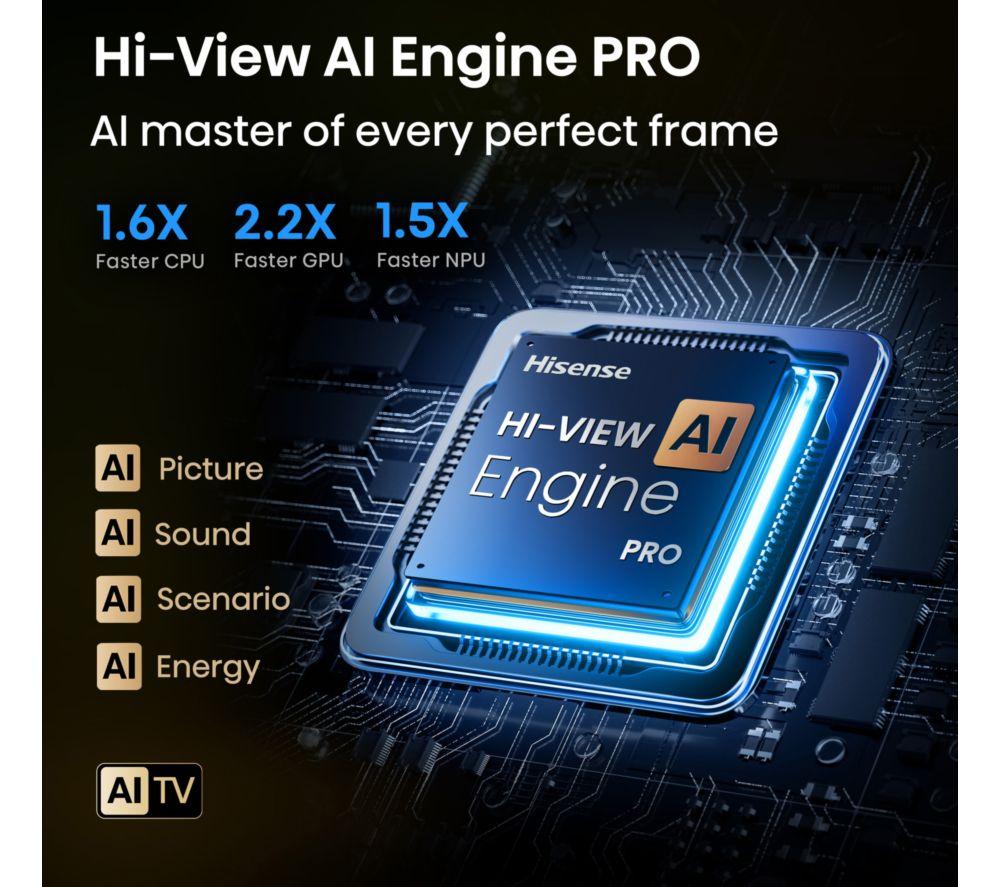 HISENSE U7Q PRO 65" Mini LED 4K 165Hz Smart AI TV with Freely - 65U7QTUK PRO