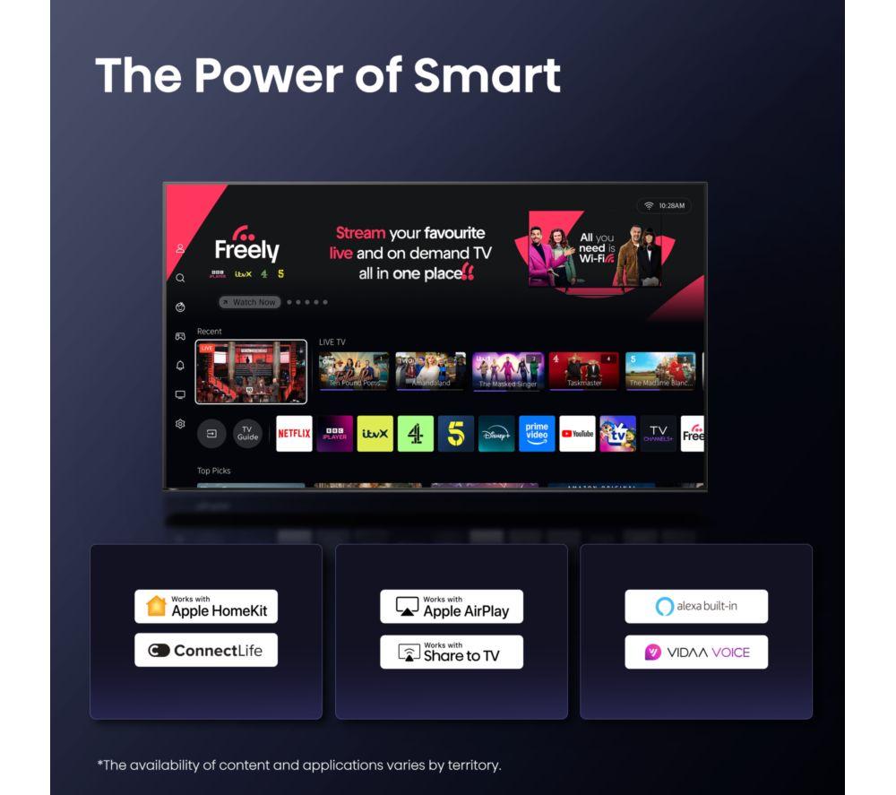 HISENSE U7Q PRO 65" Mini LED 4K 165Hz Smart AI TV with Freely - 65U7QTUK PRO