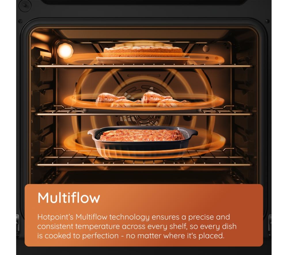 Cocina eléctrica de cerámica con freidora de aire HOTPOINT Multiflow HDE6VDCASX de 60 cm - Acero inoxidable
