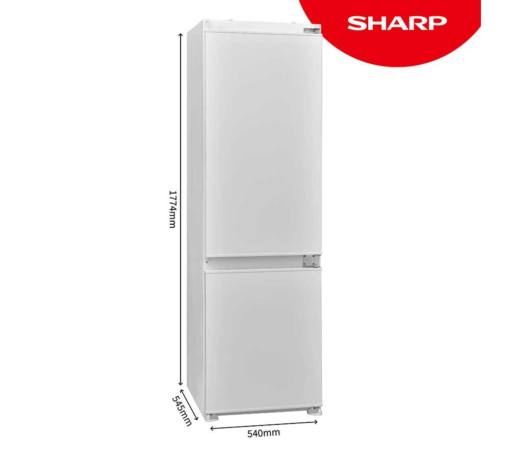 SHARP SJ-BE237M01X-EN Integrated 70/30 Fridge Freezer - Sliding Hinge