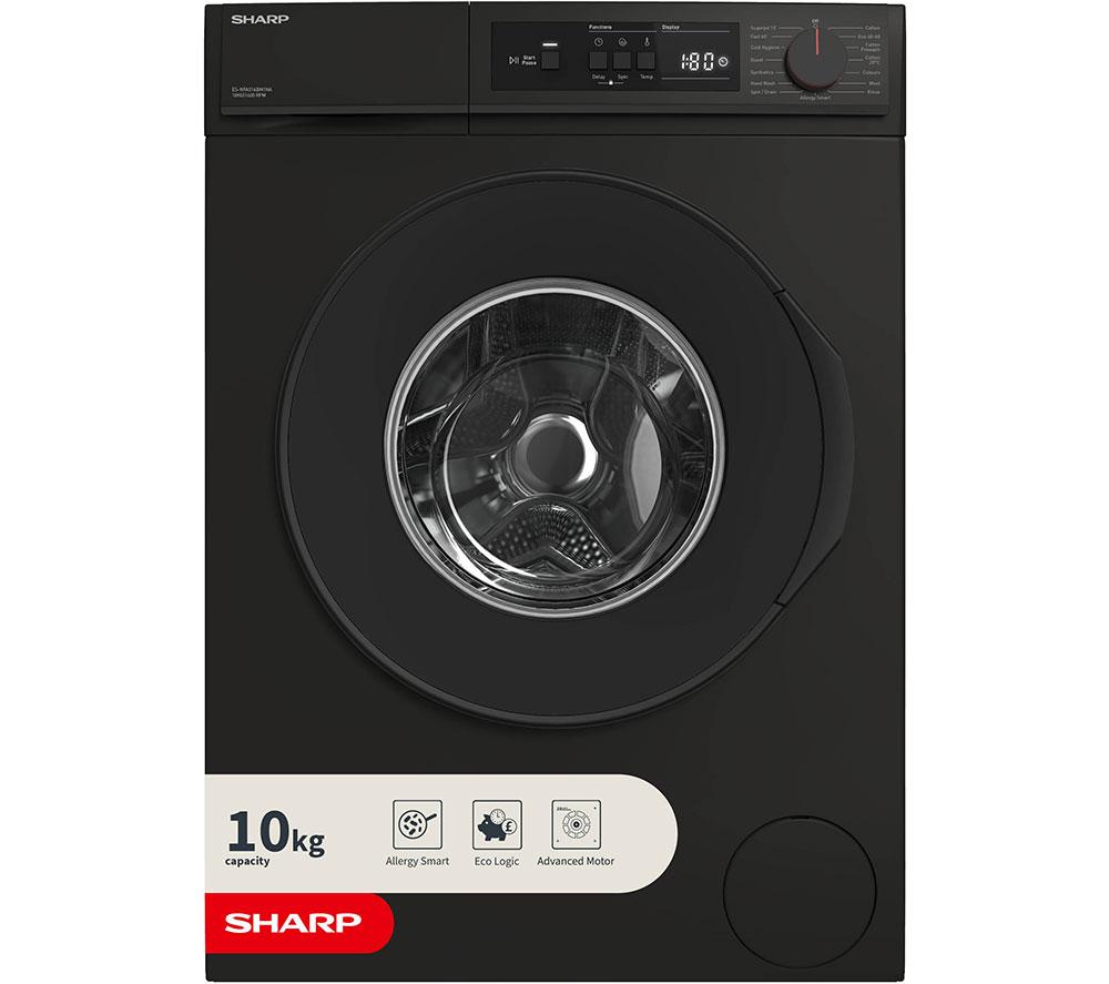SHARP ES-NFA014BM1NA-EN 10 kg 1400 Spin Washing Machine - Matte Black