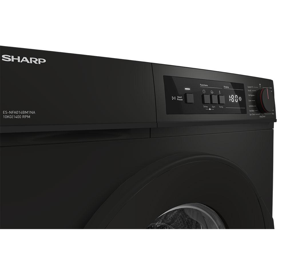 SHARP ES-NFA014BM1NA-EN 10 kg 1400 Spin Washing Machine - Matte Black