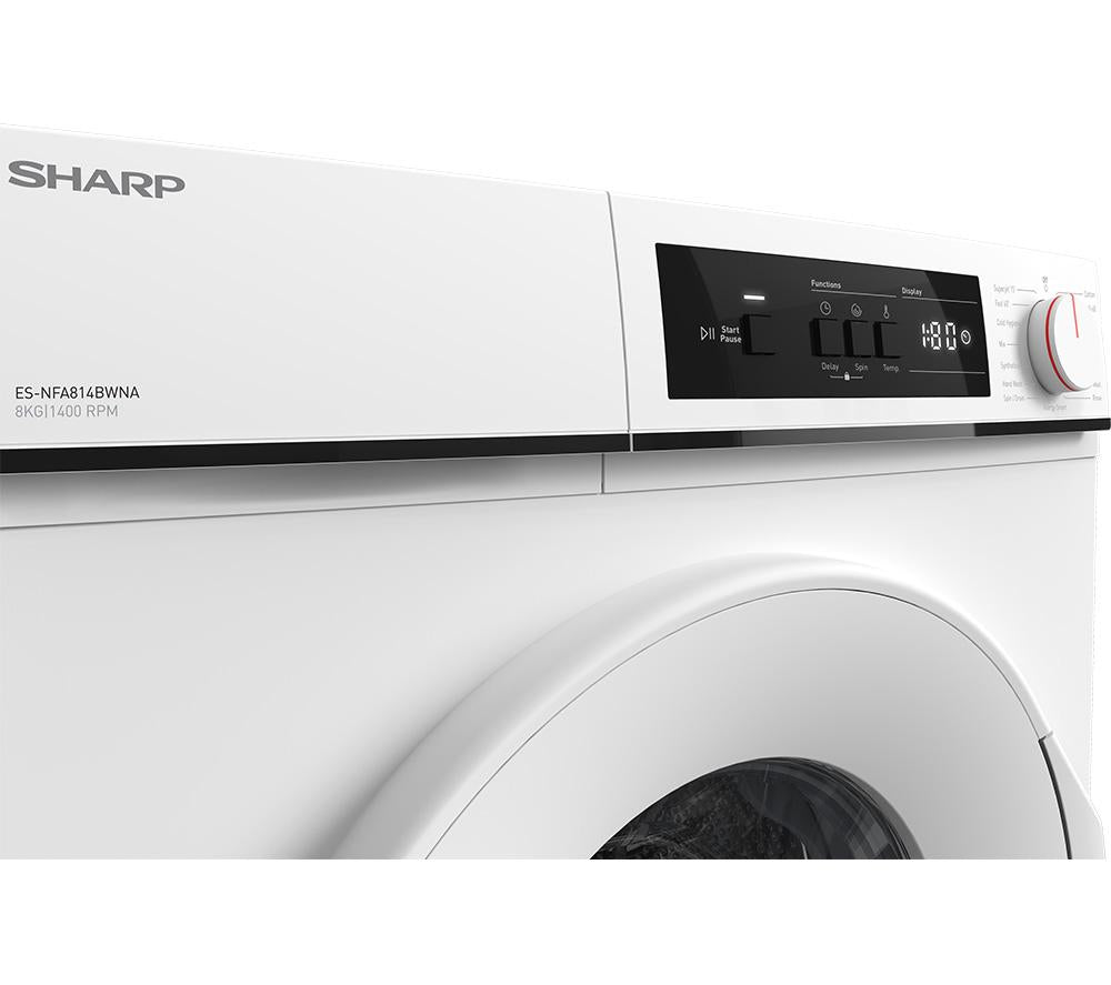 Lavadora SHARP ES-NFA814BWNA-EN 8 kg 1400 rpm - Blanca