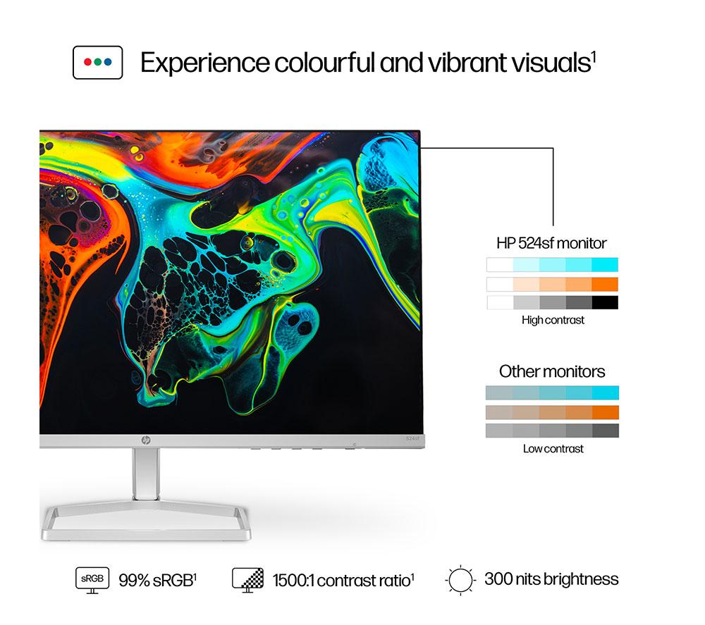 HP Series 5 524sf Full HD 24" IPS LCD Monitor - Black & Silver