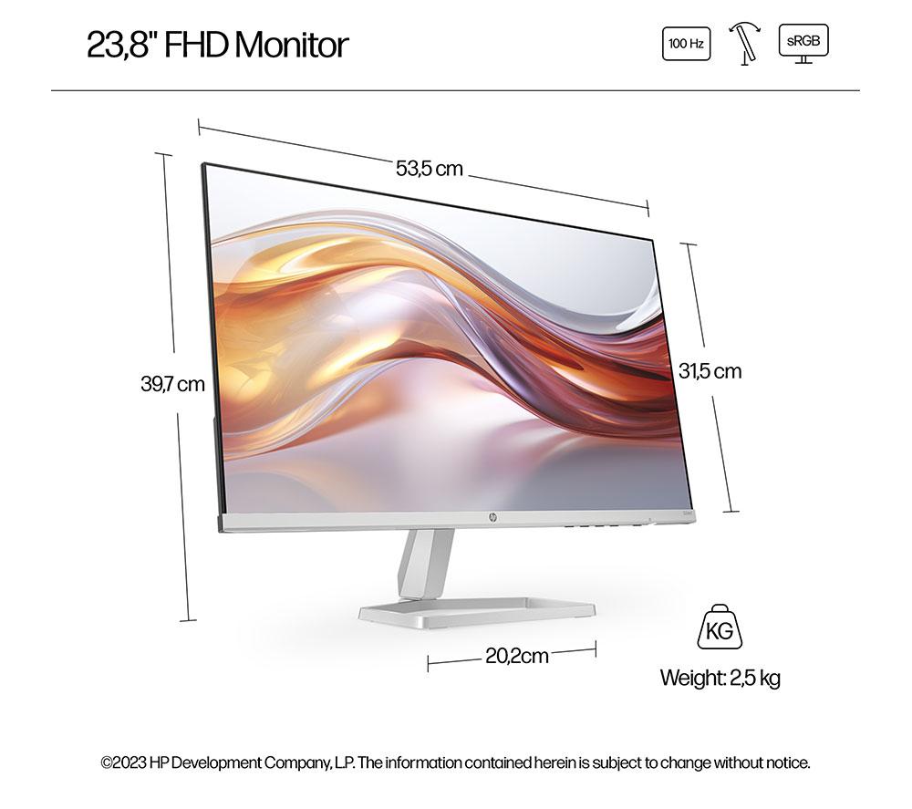 HP Series 5 524sf Full HD 24" IPS LCD Monitor - Black & Silver