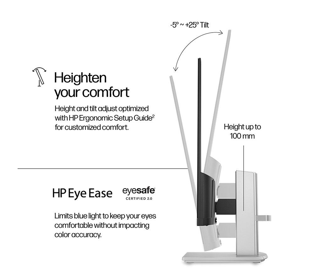 HP Series 5 524sh Full HD 24" IPS LCD Monitor - Black & Silver