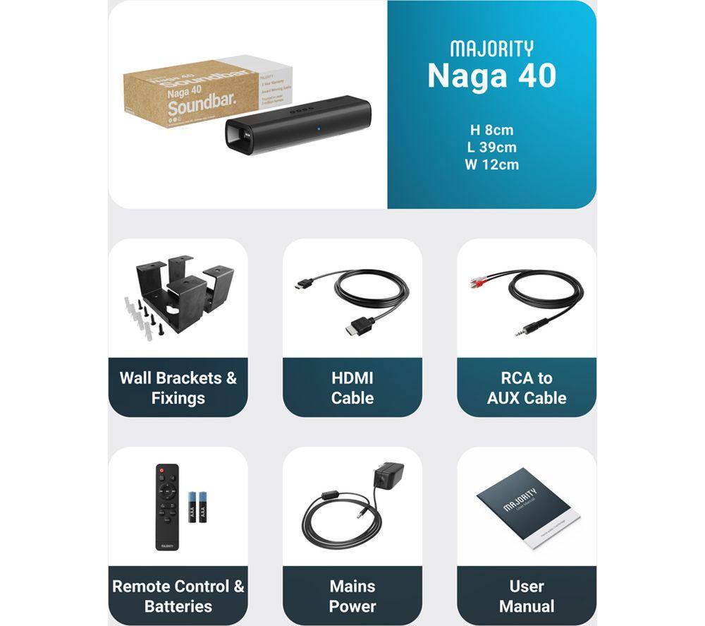 MAJORITY Naga 40 2.1 Wireless Sound Bar