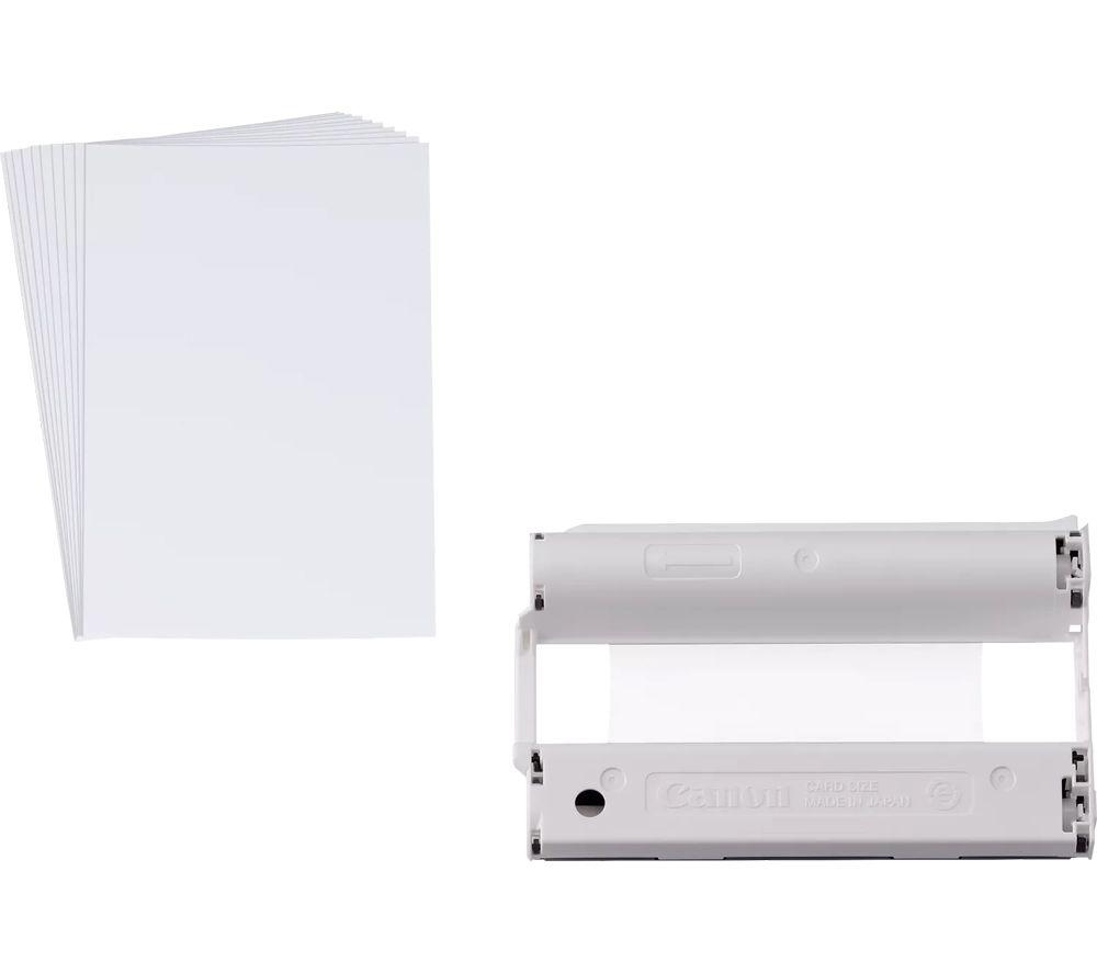 CANON SELPHY QX20 Portable Colour Photo Wireless Printer & XC-20L 54 x 85 mm Photo Paper & Ink Set - Sand White, 20 Sheets