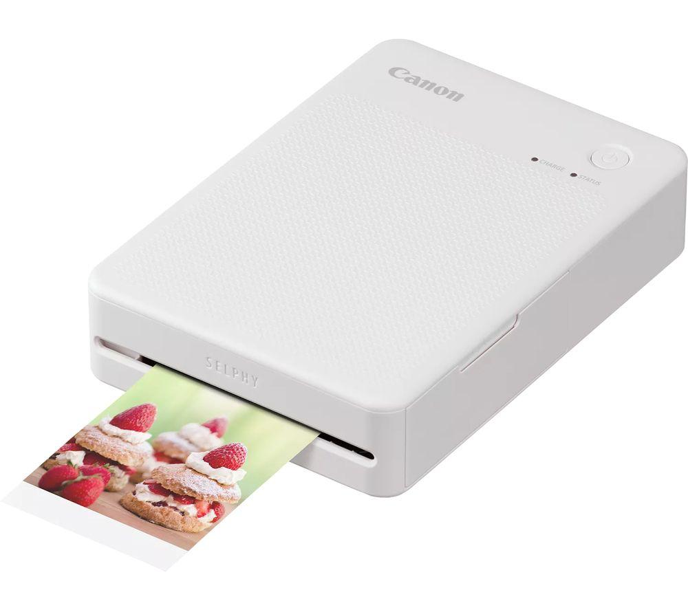 CANON SELPHY QX20 Portable Colour Photo Wireless Printer & XC-20L 54 x 85 mm Photo Paper & Ink Set - Sand White, 20 Sheets