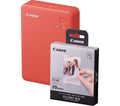 CANON SELPHY QX20 Portable Colour Photo Wireless Printer & XC-20L 54 x 85 mm Photo Paper & Ink Set - Terracotta Red, 20 Sheets