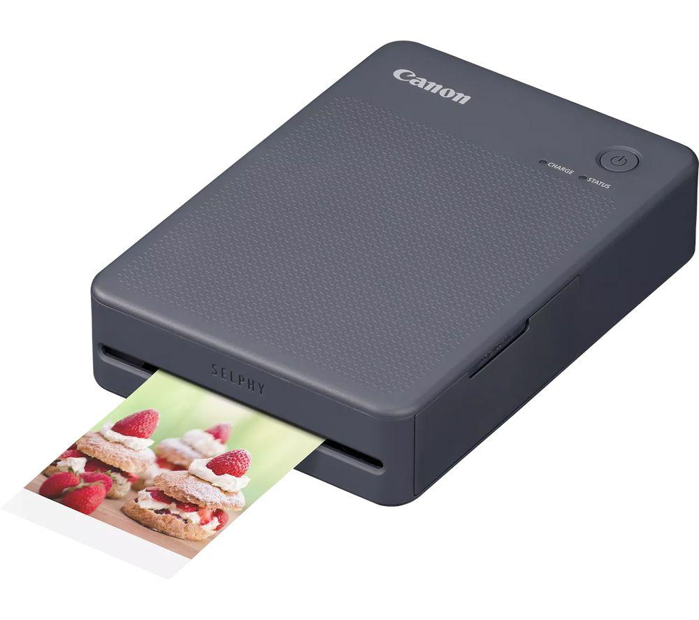 CANON SELPHY QX20 Portable Colour Photo Wireless Printer & XC-60L 54 x 85 mm Photo Paper & Ink Set - Dark Grey, 60 Sheets
