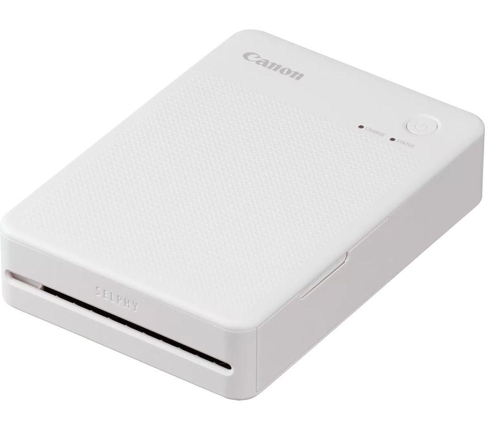CANON SELPHY QX20 Portable Colour Photo Wireless Printer & XC-60L 54 x 85 mm Photo Paper & Ink Set - Sand White, 60 Sheets