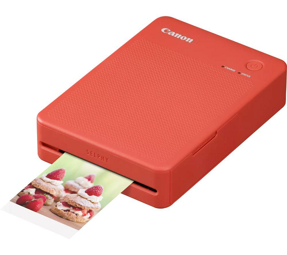 CANON SELPHY QX20 Portable Colour Photo Wireless Printer & XC-60L 54 x 85 mm Photo Paper & Ink Set - Terracotta Red, 60 Sheets