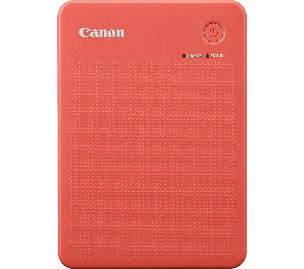 CANON SELPHY QX20 Portable Colour Photo Wireless Printer & XC-60L 54 x 85 mm Photo Paper & Ink Set - Terracotta Red, 60 Sheets