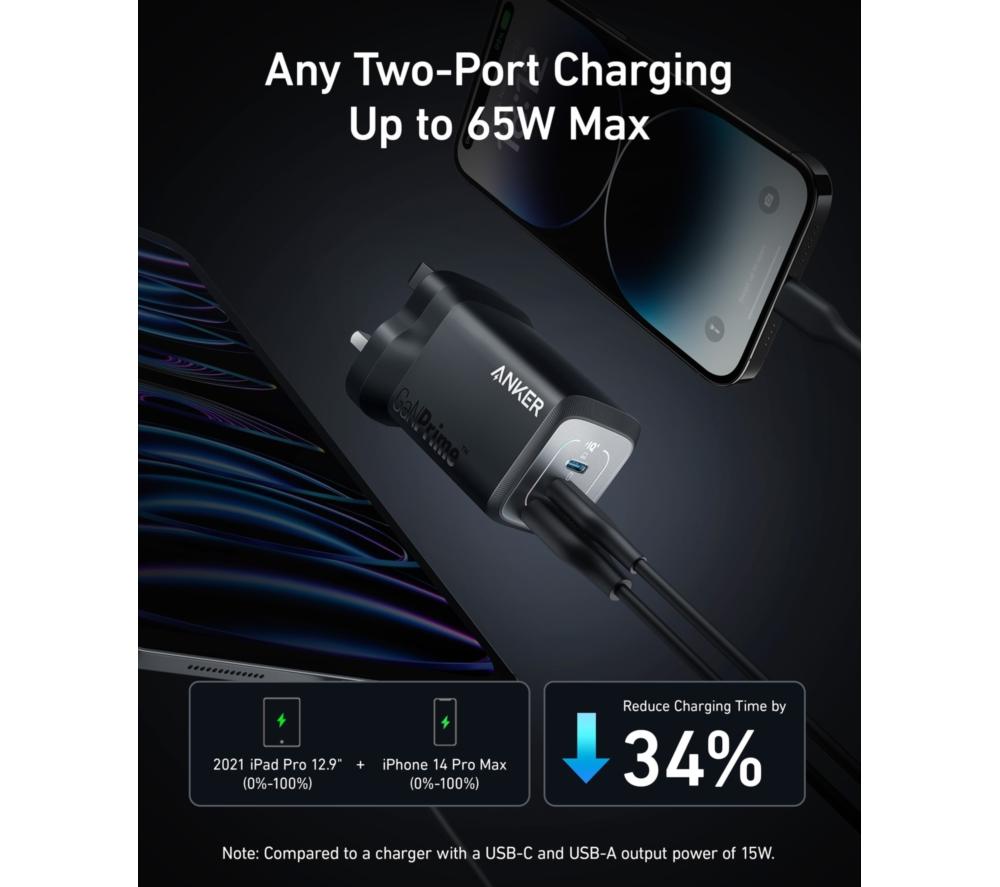ANKER Prime 3-Port 67 W GaN USB Type-C Fast Charger