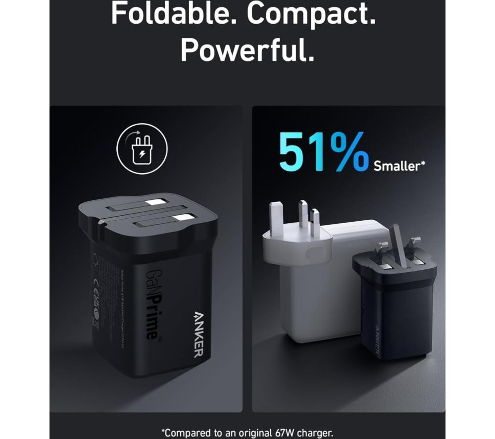 ANKER Prime 3-Port 67 W GaN USB Type-C Fast Charger