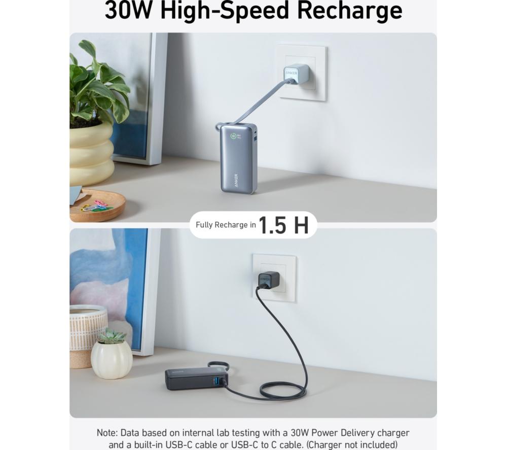ANKER Nano 10000 mAh 30 W Portable Power Bank - Black