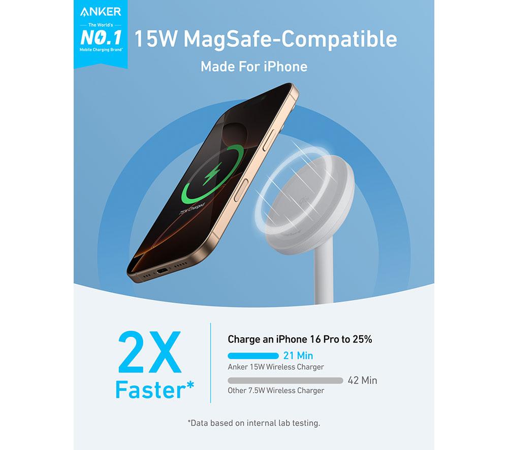 ANKER MagGo 15 W MagSafe Wireless Charging Stand - White