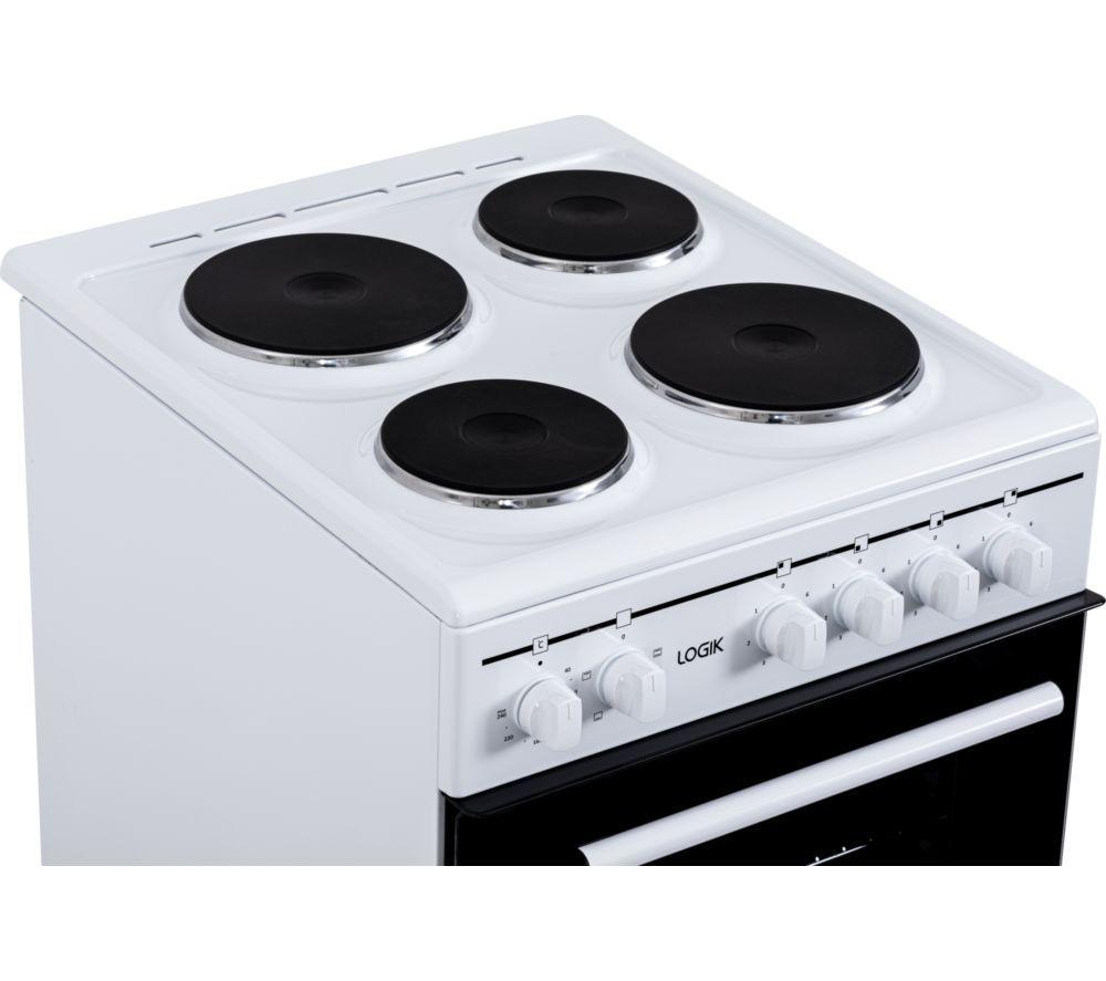 LOGIK LFSE50W25 Cocina eléctrica con placa sólida de 50 cm - Blanca