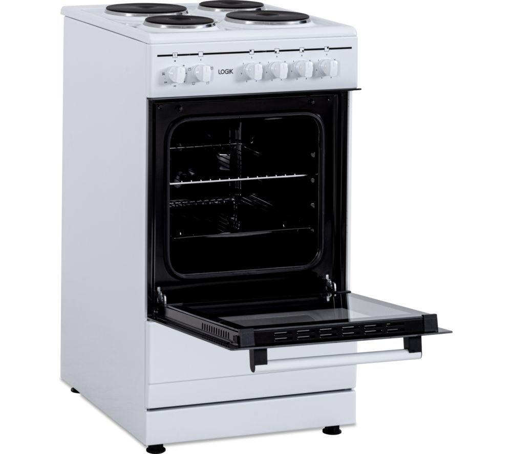 LOGIK LFSE50W25 Cocina eléctrica con placa sólida de 50 cm - Blanca
