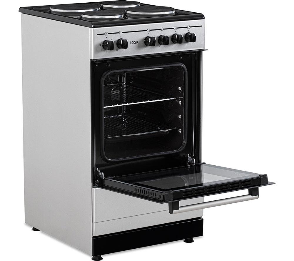 LOGIK LFSE50S25 Cocina eléctrica de placa sólida de 50 cm - Plata