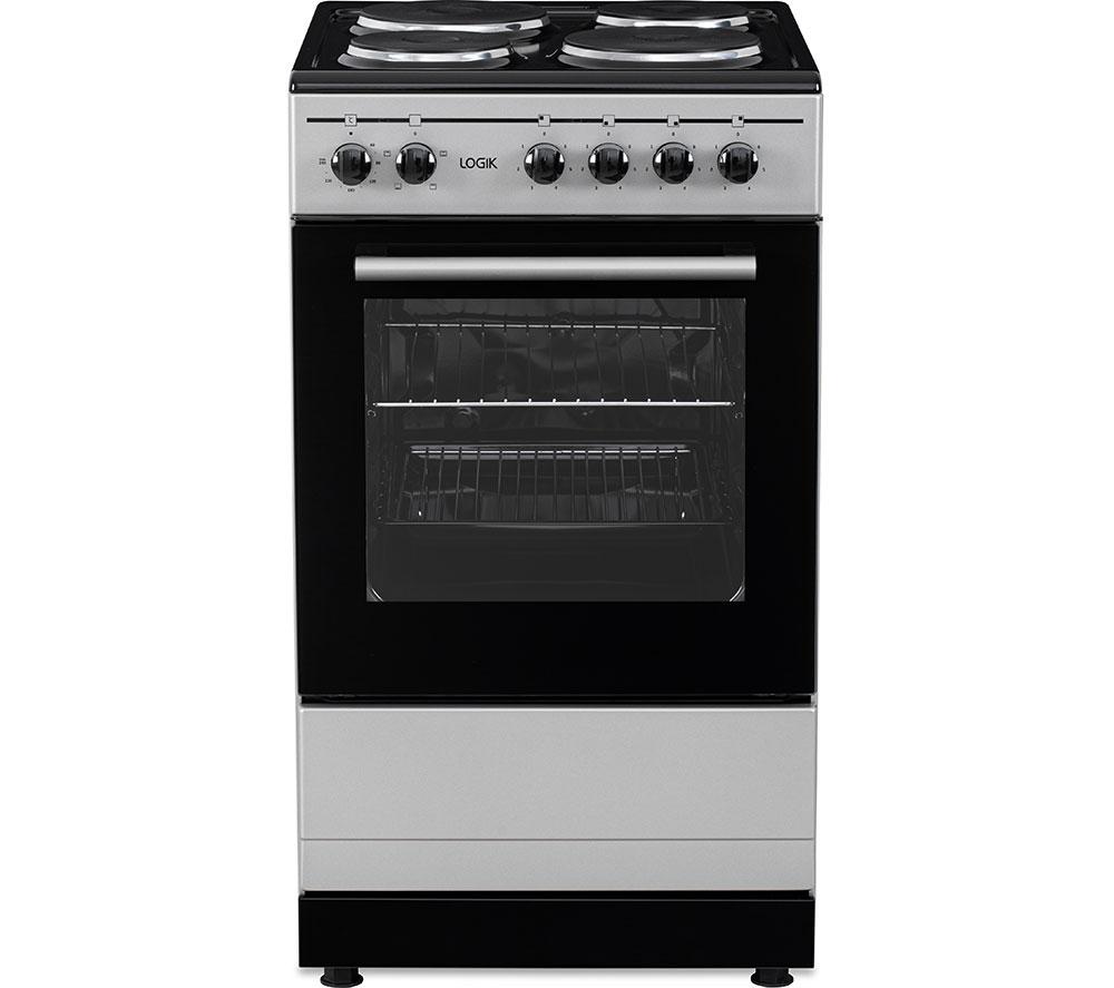 LOGIK LFSE50S25 Cocina eléctrica de placa sólida de 50 cm - Plata