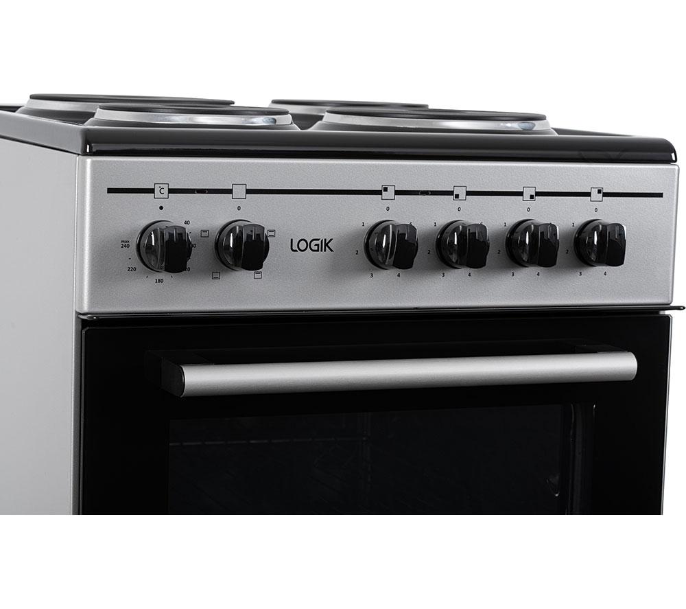 LOGIK LFSE50S25 Cocina eléctrica de placa sólida de 50 cm - Plata