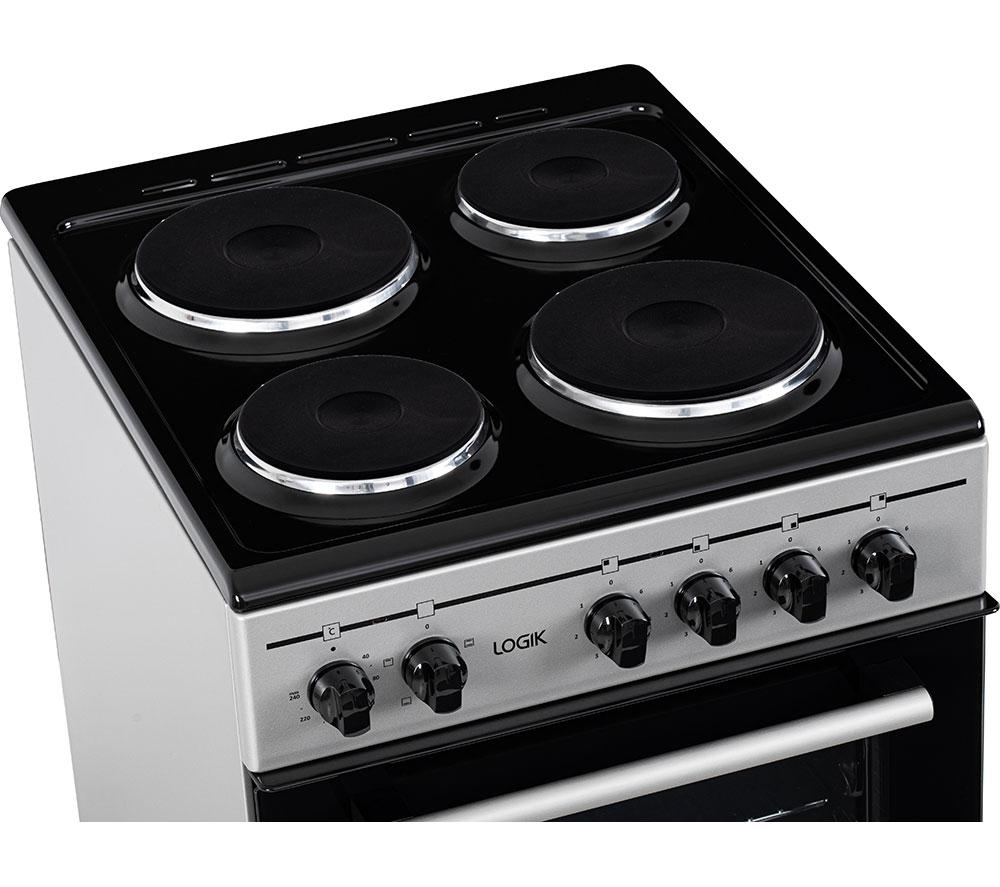 LOGIK LFSE50S25 Cocina eléctrica de placa sólida de 50 cm - Plata