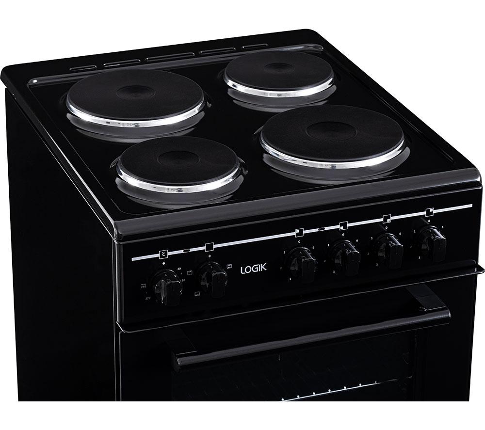 Cocina eléctrica de placa sólida LOGIK LFSE50B25 de 50 cm - Negra