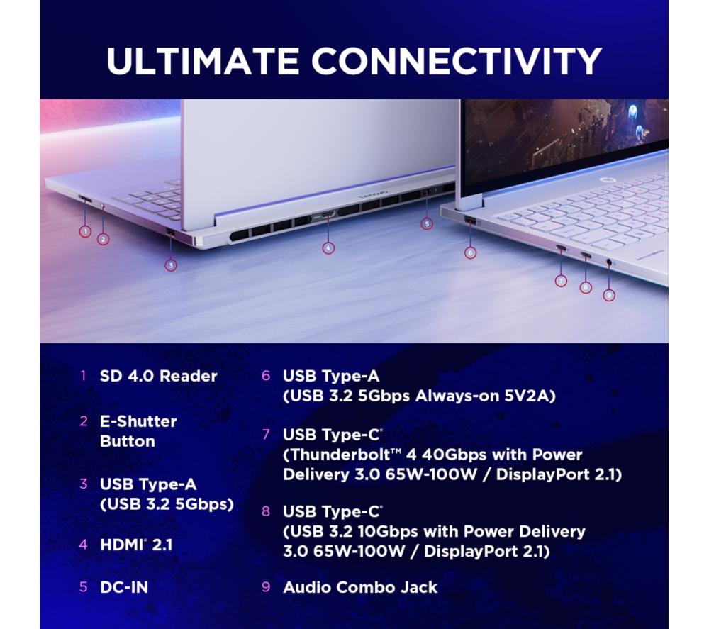 Portátil gaming LENOVO Legion 7 de 16" - Intel® Core™ Ultra 9, RTX 5060, SSD de 2 TB