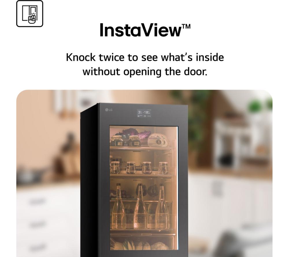 LG InstaView GBG5160CEV Smart 60/40 Fridge Freezer - Essence Black Steel
