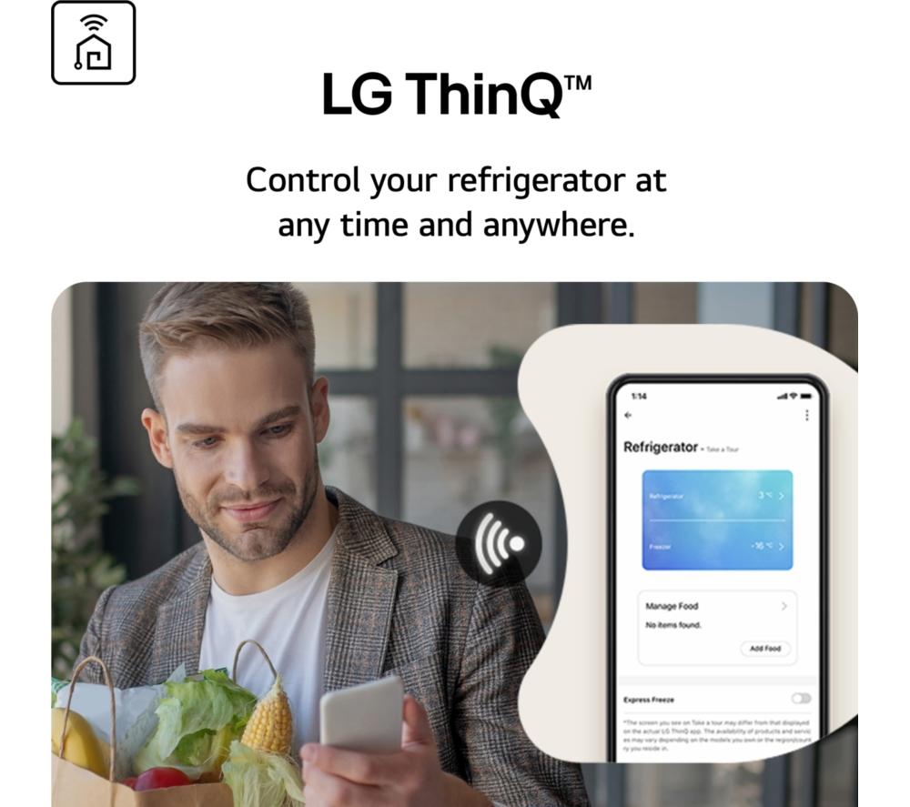 LG InstaView GBG5160CEV Smart 60/40 Fridge Freezer - Essence Black Steel