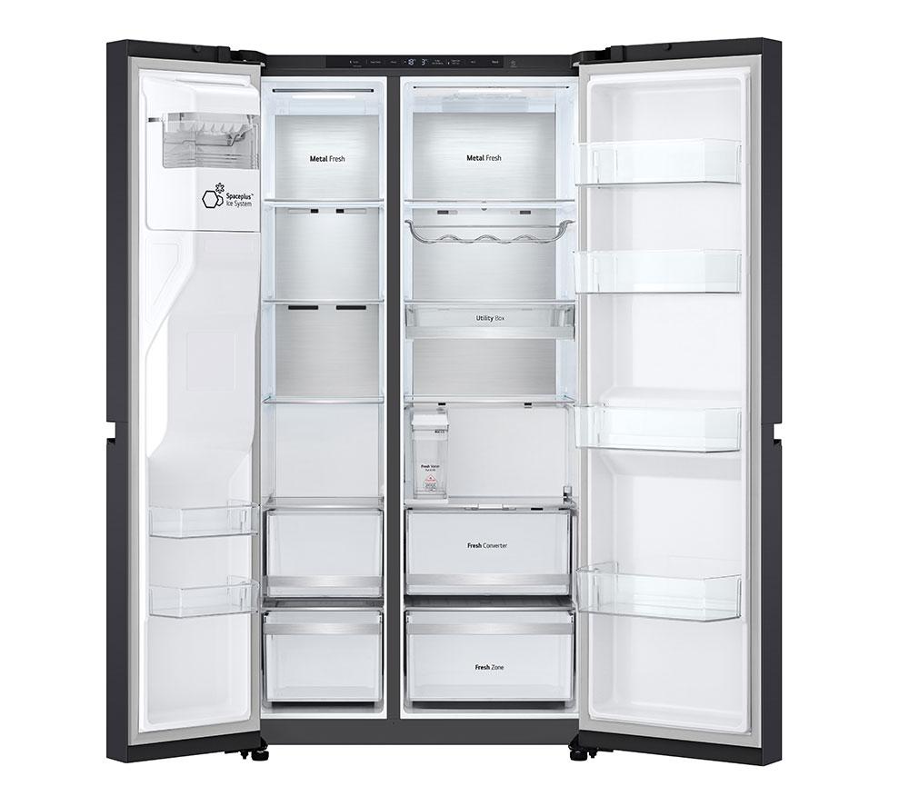 LG NatureFRESH GSLE91EVAB Smart Fridge Freezer - Essence Black Steel