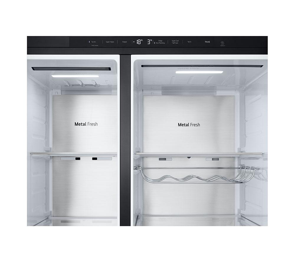 LG NatureFRESH GSLE91EVAB Smart Fridge Freezer - Essence Black Steel