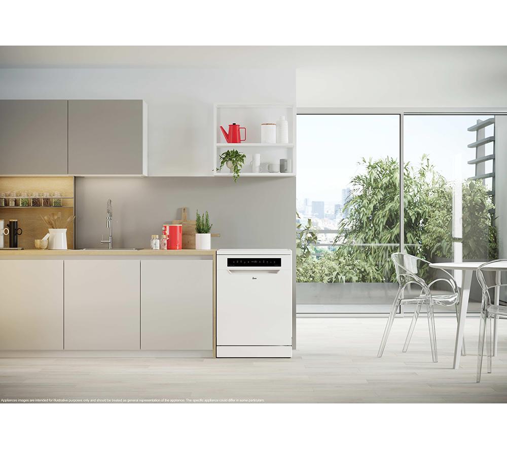 HOOVER H-Dish 500 HF 4B7F0W-80 Freistehender WLAN-fähiger Geschirrspüler in Standardgröße – Weiß