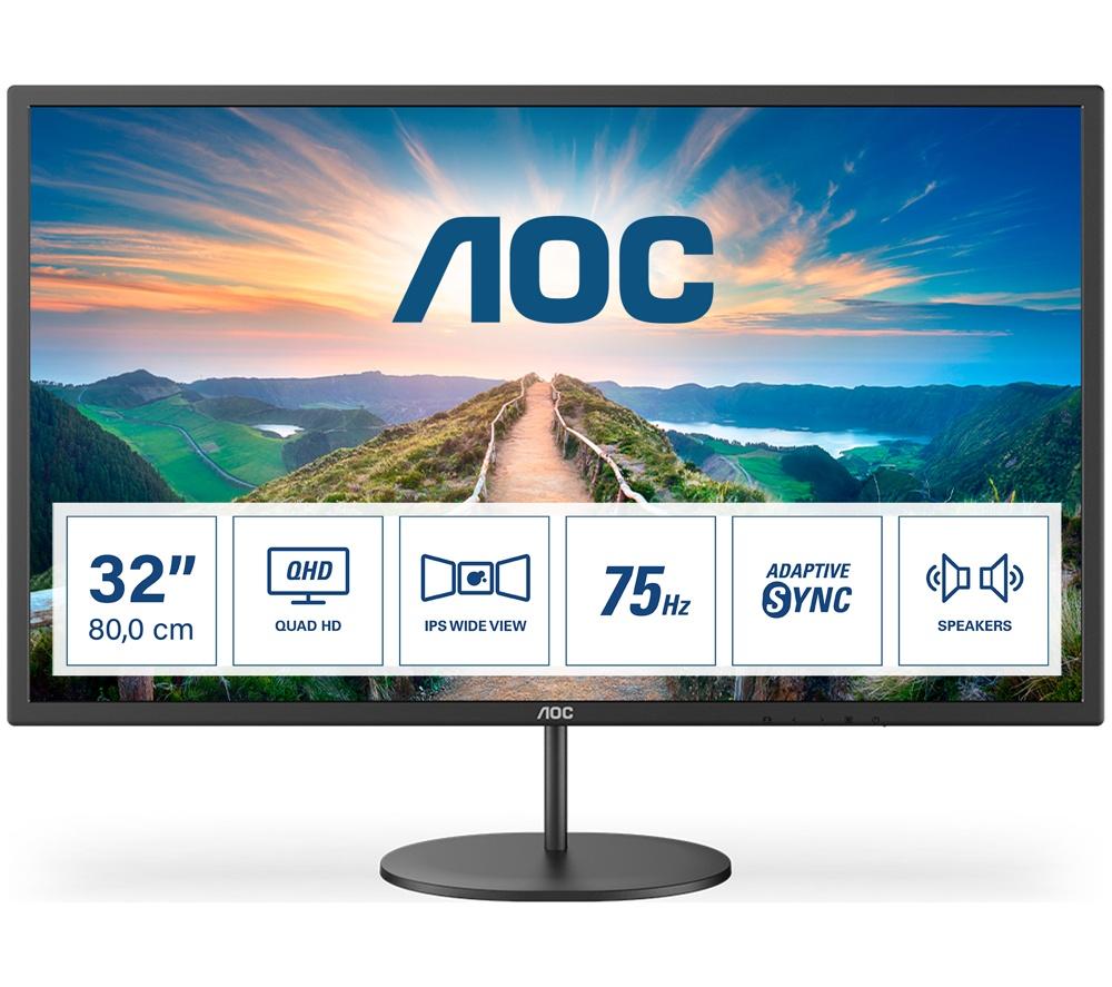 AOC Q32V4 Quad HD 32" IPS LCD Monitor - Black