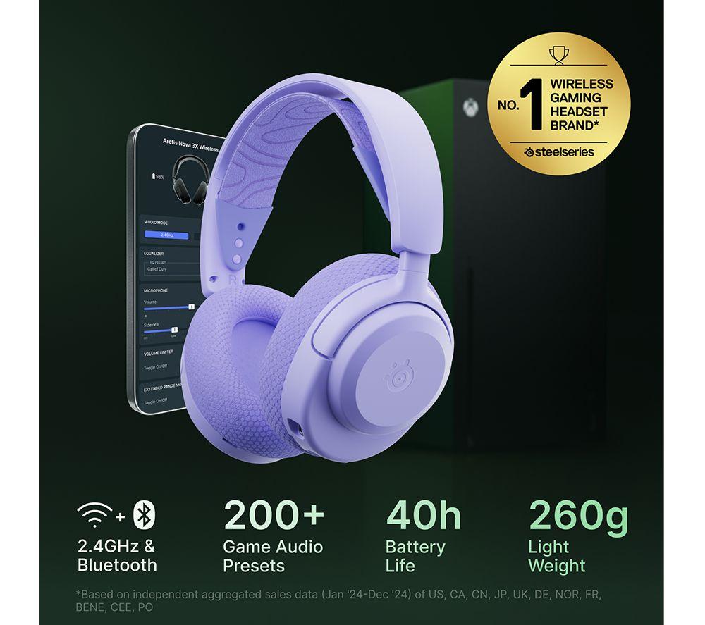 STEELSERIES Arctis Nova 3X kabelloses Gaming-Headset - Lavender