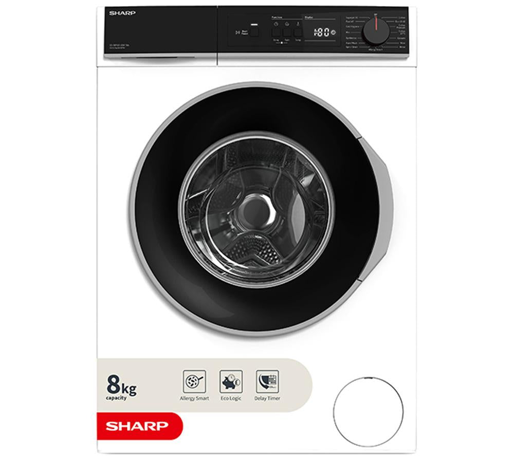 SHARP ES-NFA814BW1NA-EN 8 kg 1400 Spin Washing Machine - White