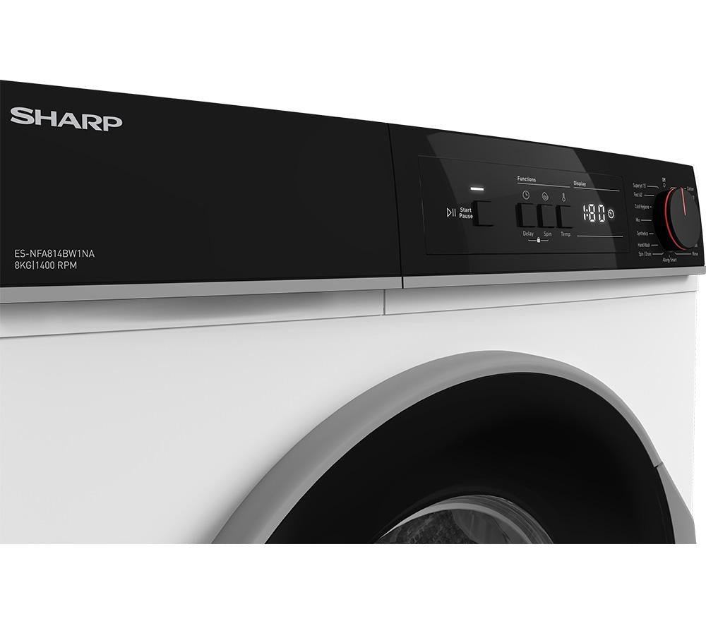 SHARP ES-NFA814BW1NA-EN Lavadora de 8 kg y 1400 rpm - Blanca