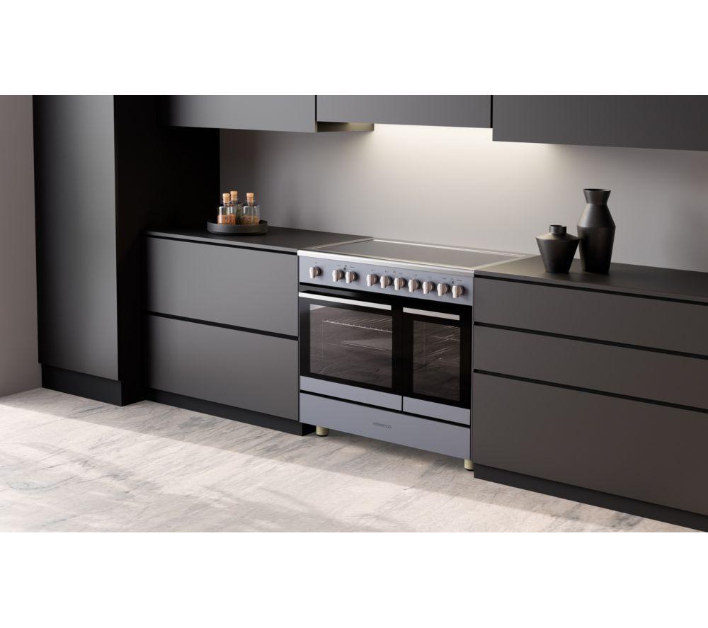 KENWOOD CK602C-SL Cocina eléctrica de vitrocerámica de 90 cm - Gris pizarra y cromo