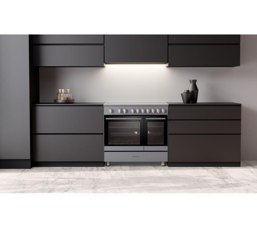 KENWOOD CK602C-SL Cocina eléctrica de vitrocerámica de 90 cm - Gris pizarra y cromo