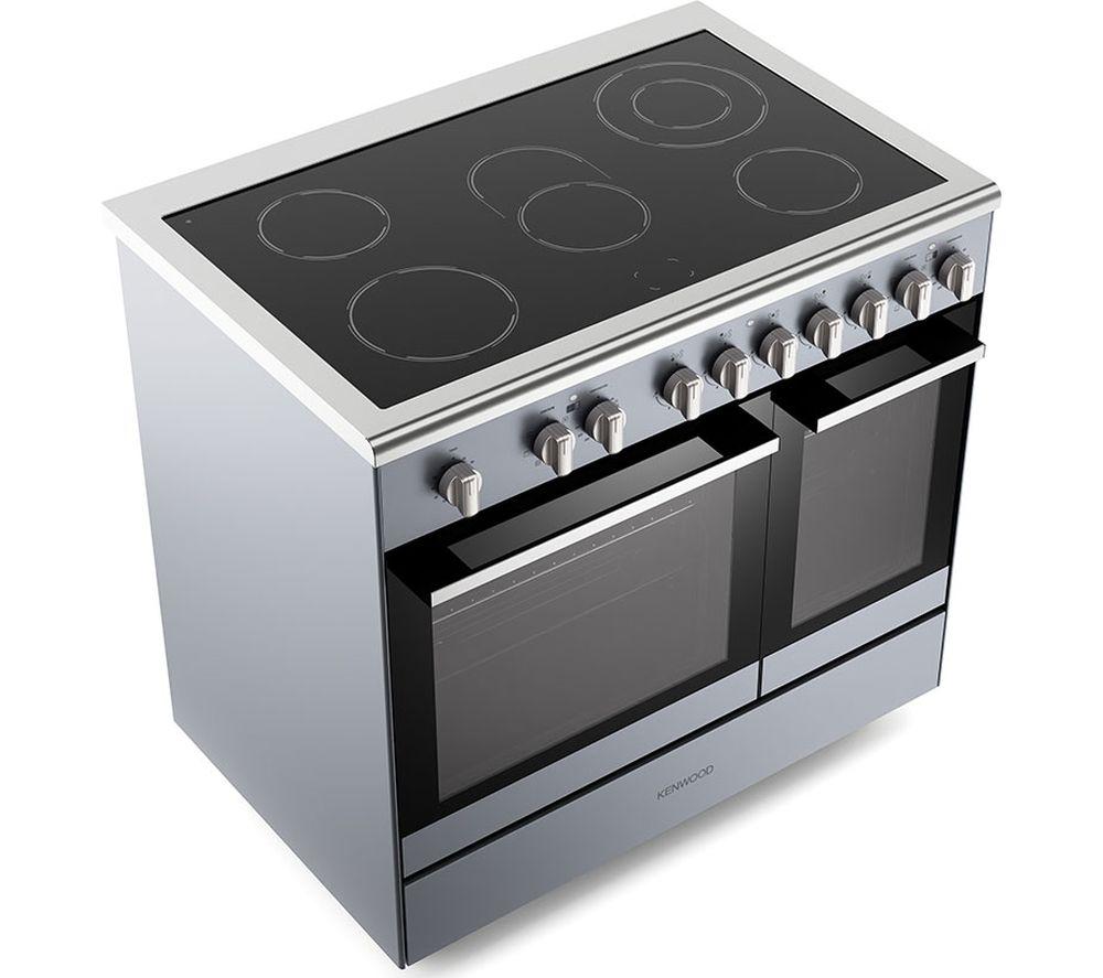 KENWOOD CK602C-SL Cocina eléctrica de vitrocerámica de 90 cm - Gris pizarra y cromo