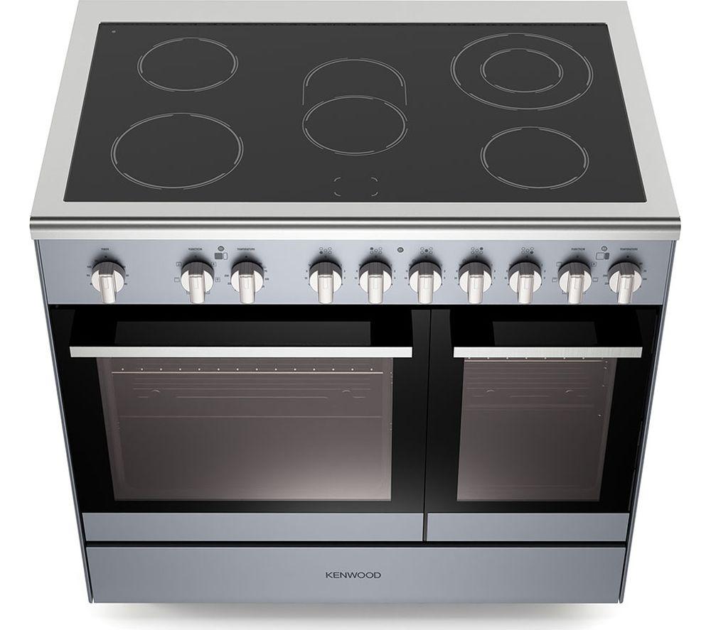 KENWOOD CK602C-SL Cocina eléctrica de vitrocerámica de 90 cm - Gris pizarra y cromo