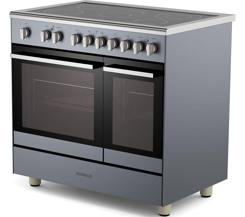 KENWOOD CK602C-SL Cocina eléctrica de vitrocerámica de 90 cm - Gris pizarra y cromo