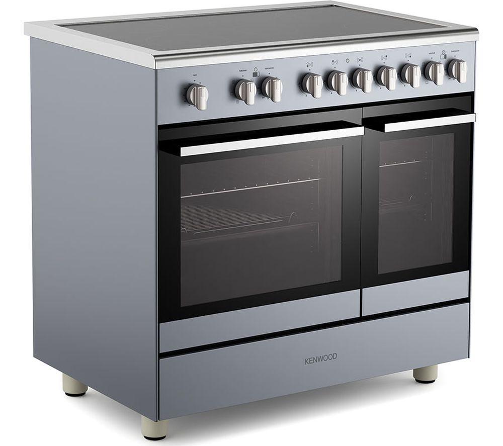 KENWOOD CK602C-SL Cocina eléctrica de vitrocerámica de 90 cm - Gris pizarra y cromo