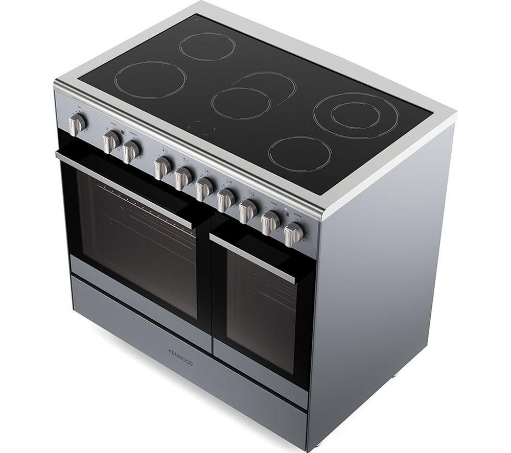 KENWOOD CK602C-SL Cocina eléctrica de vitrocerámica de 90 cm - Gris pizarra y cromo